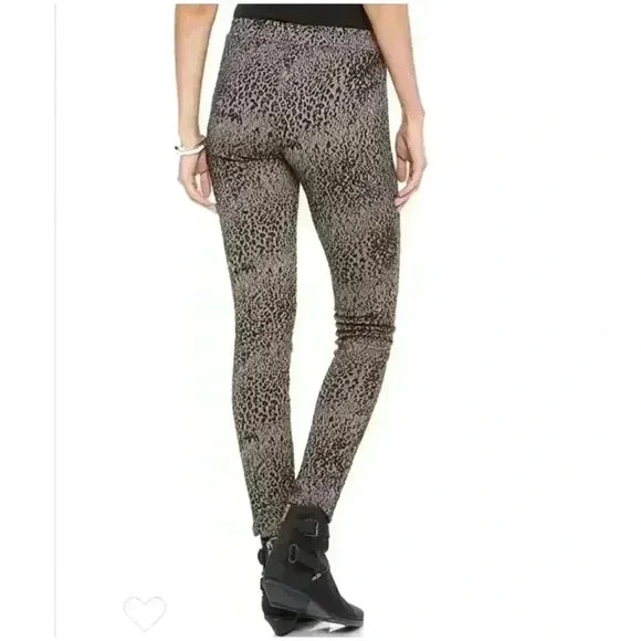 Free People Knit Leggings in Leopard Print Combo / Tan, Beige, Black / Size S - Picture 2 of 14